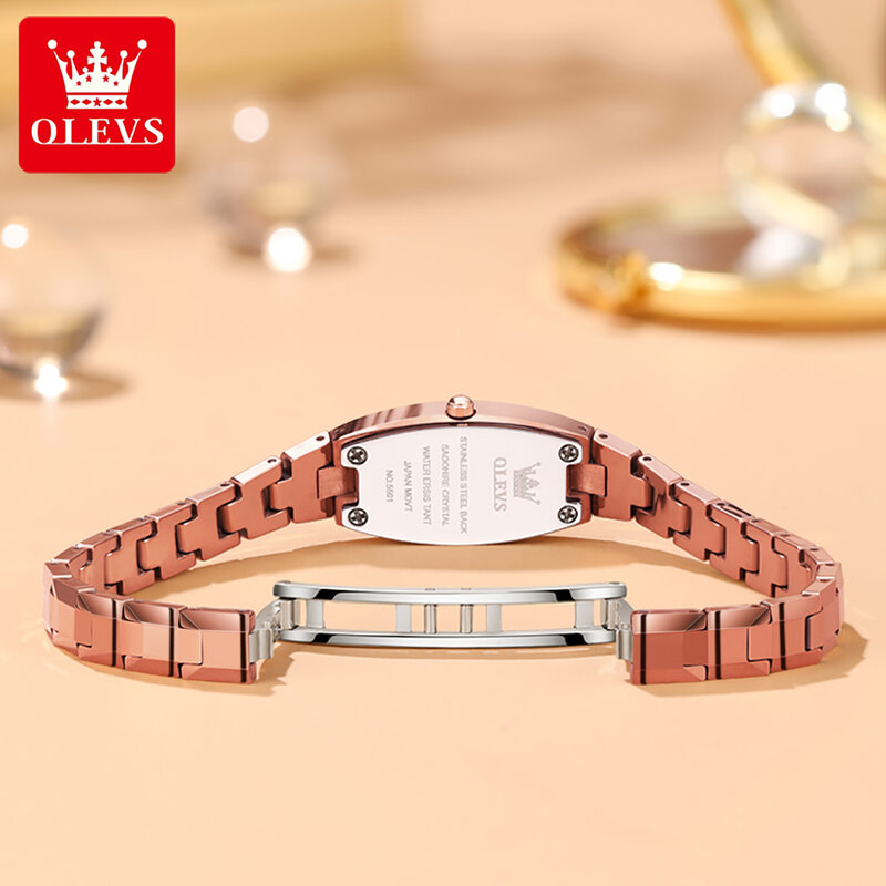 OLEVS kwarcowy stal wolframowa pasek zegarka dla kobiet wodoodporna moda Import maszyna rdzeń super-cienki luksusowe kobiety zegarki na rękę