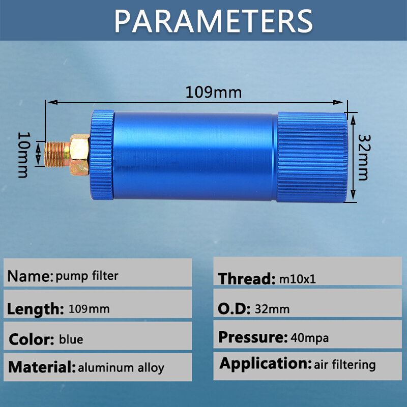 PCP Airsoft Paintball Kompresor Udara Tekanan Tinggi Pompa Tangan Filter Air-Pemisah Minyak M10 Benang Penyaringan Elemen Katun 40mpa
