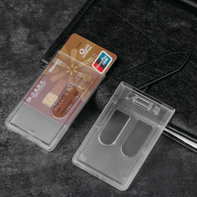 Nuovi portacarte da lavoro Unisex custodia pratica portatile per carte d'identità custodia per biglietti da visita custodia protettiva in plastica dura