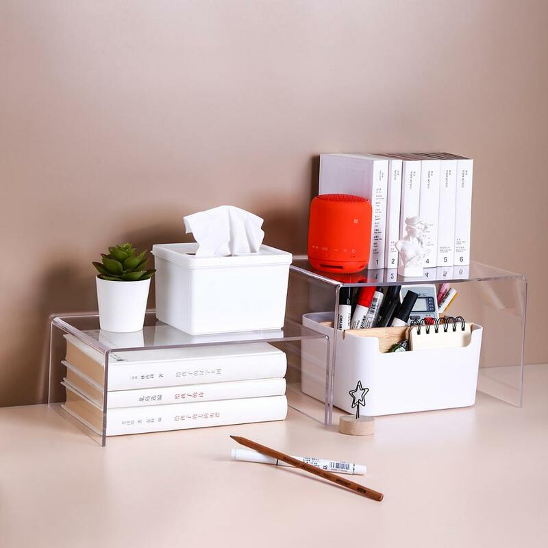 Acrylic U Type Display Stand Showcase Organizer Rack Shelf for Cabinet Transparent Reusable Home Desktop Storage Holder