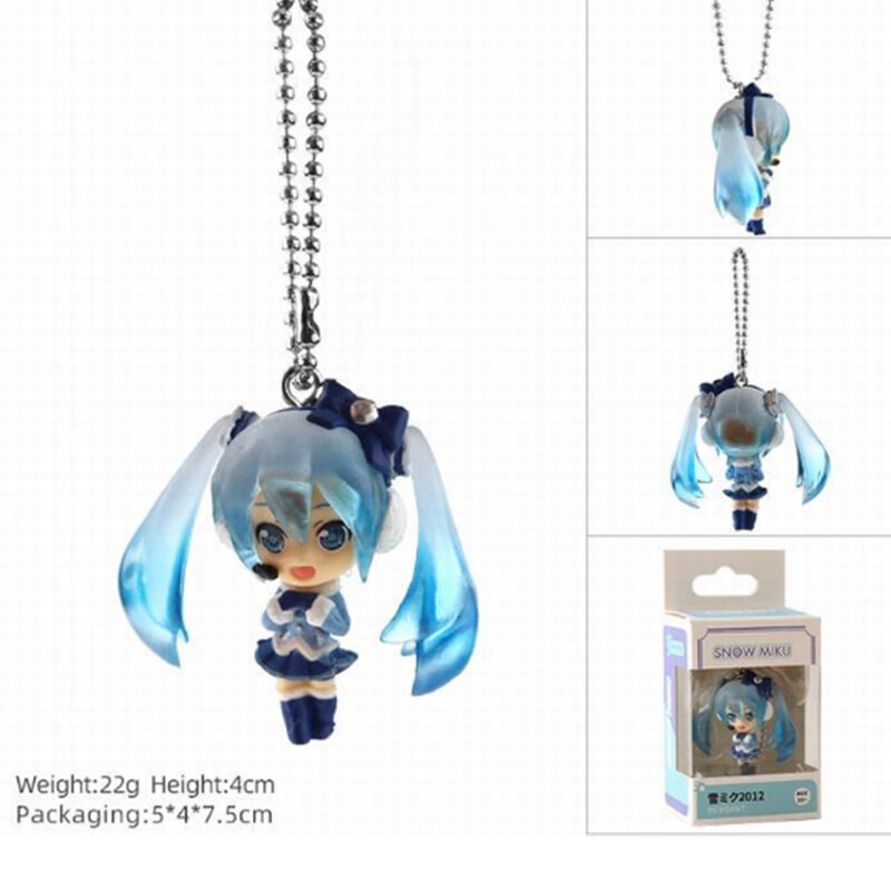 4cm Hatsune Miku Keychain Keyring Kawaii Gift for Girls Anime Figure Super Cute Unique Kids Key Chains for Backpacks