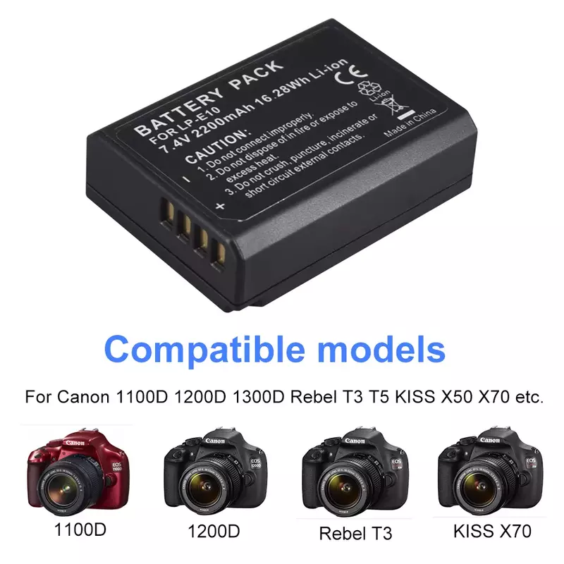 PALO LP-E10 LPE10 LP E10 camera battery for Canon EOS 1100D 1200D 1300D 2000D 4000D Rebel T3 T5 T6 KISS X50 X70 Battery L10