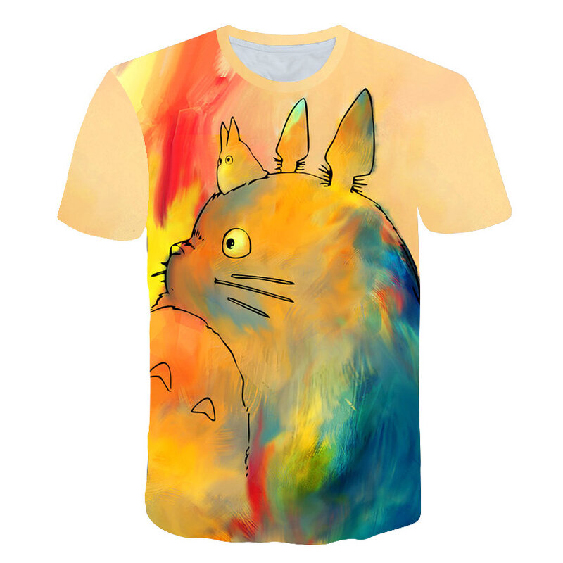 Kinder Anime Totoro Design T Shirt Jungen/Mädchen Große Casual Kawaii Kurzarm Tops kinder Lustige T-Shirt