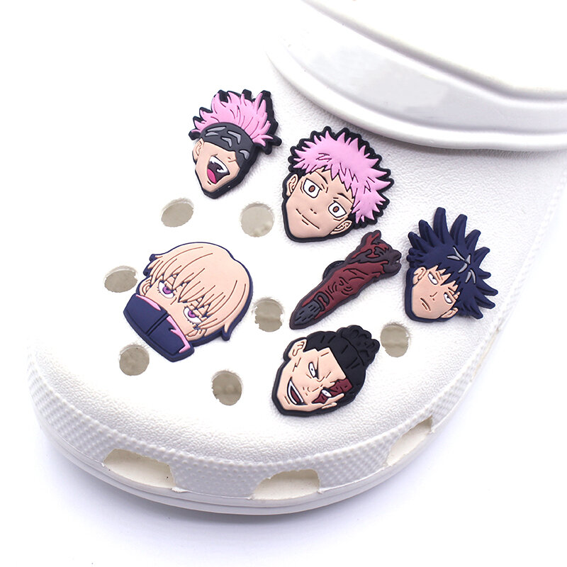 Obral Besar Jimat Sepatu Anime Kartun Jumatsu Kaisen Aksesori DIY Jepang Sandal Clogs Fit PVC Croc JIBZ, Hadiah X-mas Pesta Anak-anak