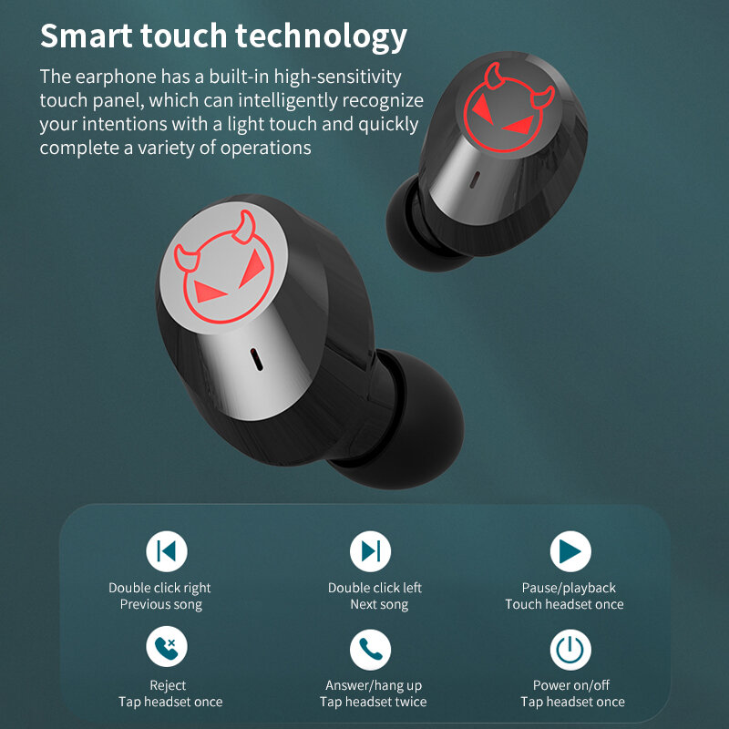 Écouteurs sans fil Bluetooth 5.1 TWS, oreillettes de sport, stéréo hi-fi 9D, étanches, avec Design de miroir
