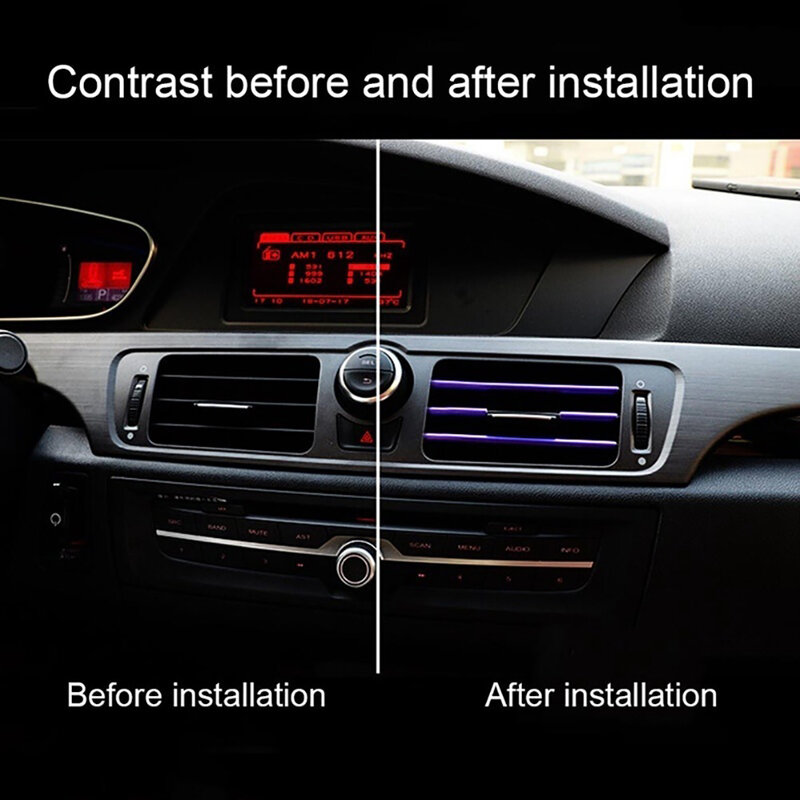 10 Stuks 20Cm Universal Car Air Conditioner Outlet Decoratieve U-vorm Moulding Trim Strips Decor Auto Styling Accessoires