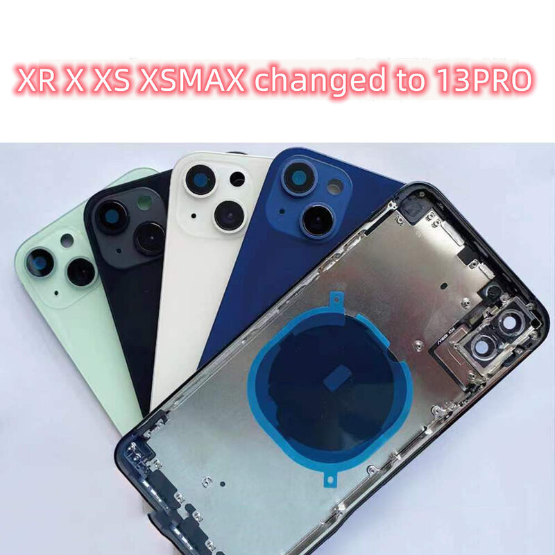 สำหรับ iPhone X XS XSMAX ~ 13 Pro แบตเตอรี่ด้านหลัง Midframe เปลี่ยน,X XS XSMAX กรณีเช่น13PRO กรอบสำหรับ IPhoneX To เดิม