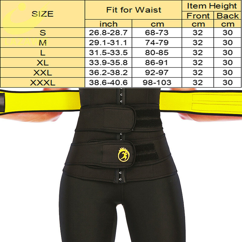 LAZAWG Womens Neoprene Hot Sweat Waist Cincher Weight Loss Sweat Firm Belly Control Fajas Sauna Body Shaper Waist Trainer Strong