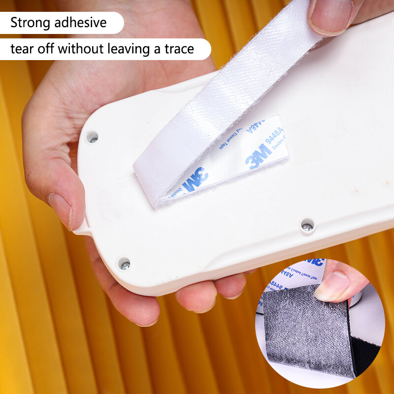 Strong Self adhesive  Tape Hook and Loop White Fastener Tape Nylon Sticker   Adhesive with Glue for DIY 16-100mm