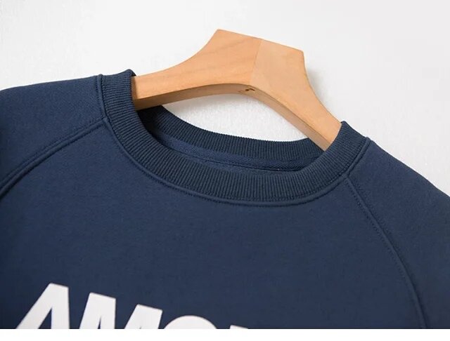 เสื้อวอร์มผ้าฝ้ายพิมพ์ลายตัวอักษร2021ใหม่สำหรับผู้หญิงคอกลมลำลองหลวมแขนยาวเรียบง่ายสำหรั...