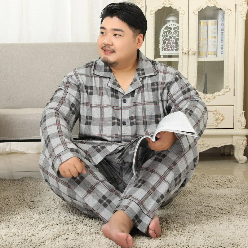 ชายผ้าฝ้ายชุดผู้ชายชุดนอนชุดนอน Springe สวมใส่ไขมัน Pijamas 100% Home ความแปลกใหม่ชุดนอนลายสก๊อตแบบสบายๆ...