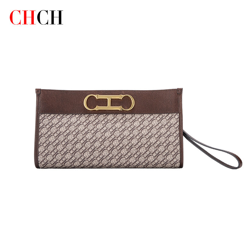 CHCH-Bolso de mano con diseño de lujo para hombre y mujer, cartera larga con cremallera, bolso para teléfono móvil con estampado de letras