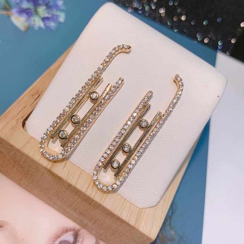 Модные женские серьги из стерлингового серебра S925, французские Качественные серьги для невесты, роскошные высококачественные классически...