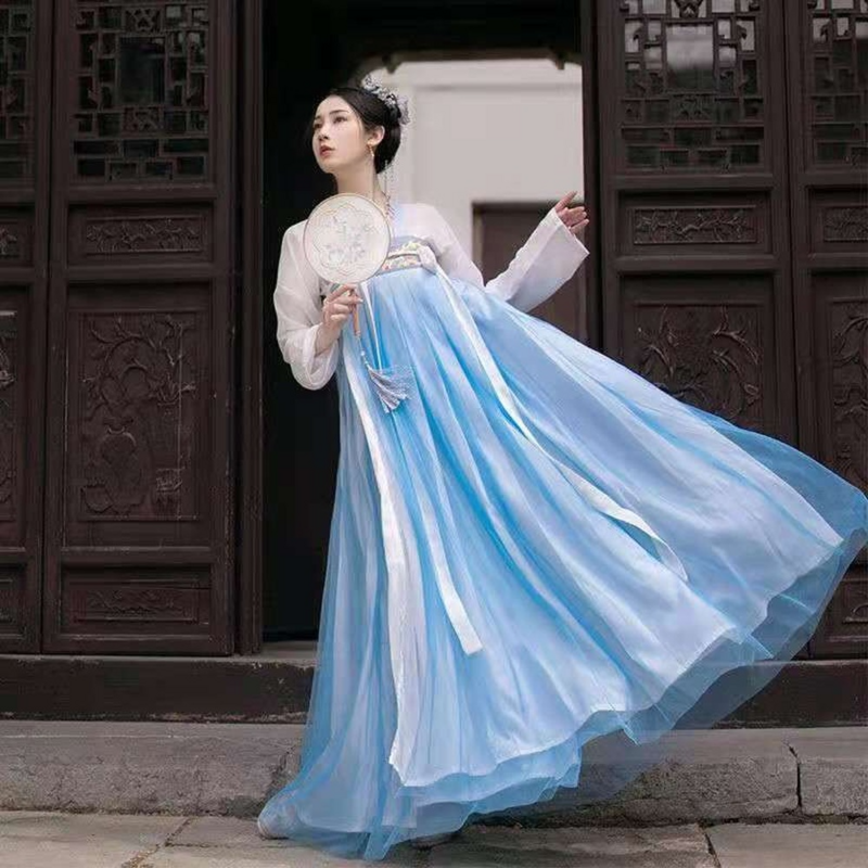 Kostum Tradisional Cina Wanita Pakaian Hanfu Wanita Pakaian Putri Dinasti Han Gaun Peri Dinasti Tang Oriental