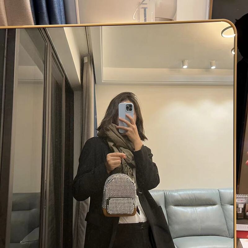 럭셔리 브랜드 디자인 라인석 크로스바디 백 여성용, 귀여운 패널 숄더 백 패션 실버 핸드백 2022