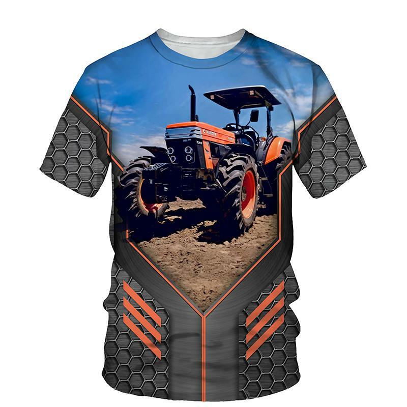 Sommer Kinder T Shirt 3D Traktor Gedruckt Jungen/mädchen Kurzarm Persönlichkeit T Hemd