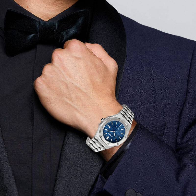 Часы наручные PLADEN Мужские кварцевые, роскошные брендовые деловые модные классические водонепроницаемые, из нержавеющей стали
