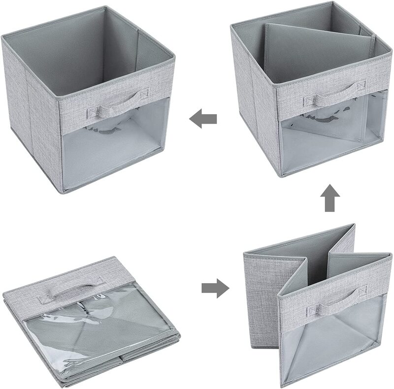 boite de rangement chambre organiseurs de rangement boite de rangement Boîte de rangement de Cube à la maison, organisateur de placard, conteneurs pliables, fenêtre transparente avec poignée