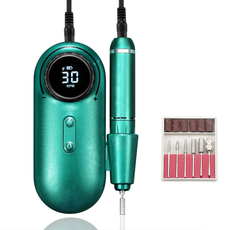 Ponceuse à ongles portable rechargeable, lime électrique pour manucure, nail-art, kit d'outils avec mèches, 36 W, 35000RPM