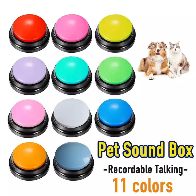 กล่องมีเสียงสัตว์เลี้ยงของเล่นสุนัขแบบมีปุ่มอัดเสียงสำหรับฝึกสื่อสาร