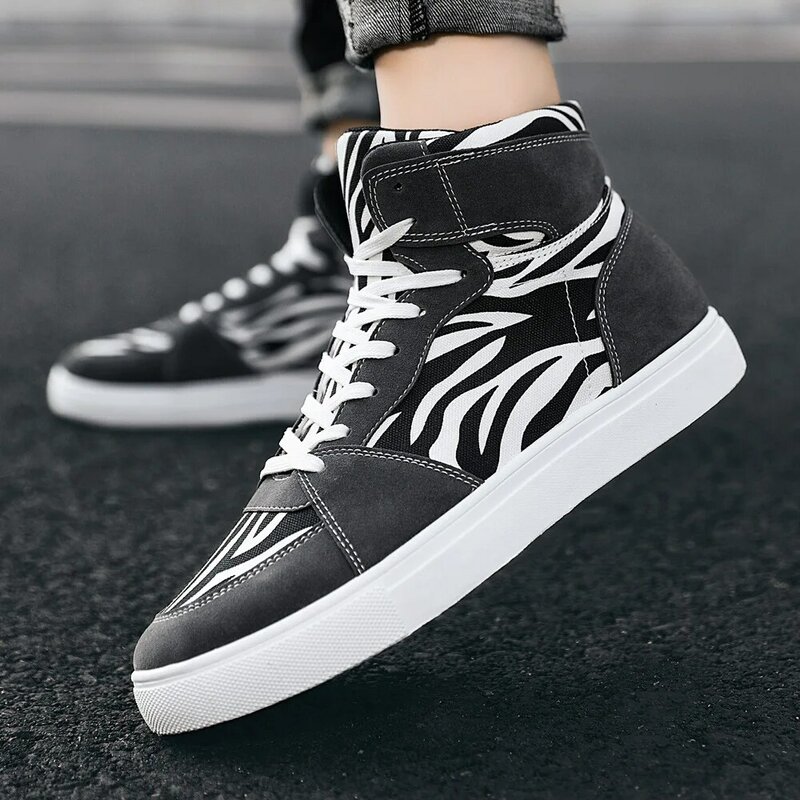 2023 homens sapatos casuais moda leopardo impressão tênis primavera outono tênis casual all-match flat meninos sapatos femininos sapatos planos