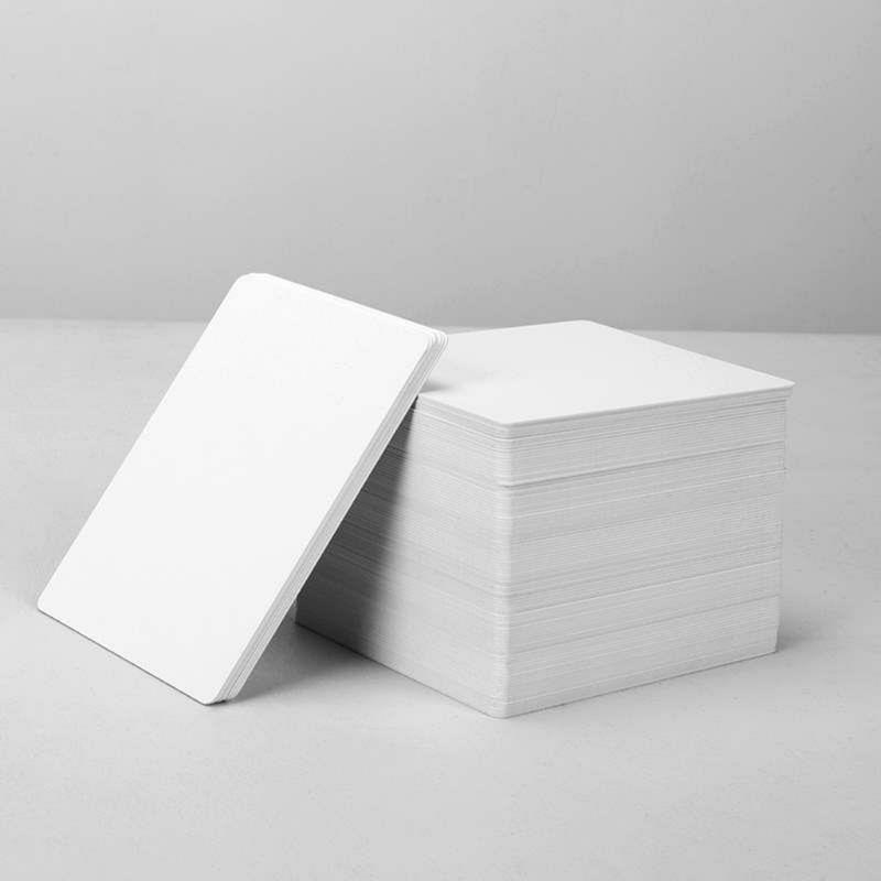 프리미엄 화이트 빈 잉크젯 PVC ID 카드 100 개, 흰색 플라스틱 양면 인쇄 DIY ID 배지 카드