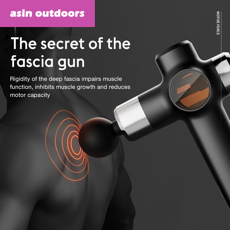 Profesjonalny pistolet do masażu 2500mAh urządzenie do fitnessu i masażu mięśni niski poziom hałasu Fascial Mini pistolet elektryczny powrót wibratory udarowe LCD