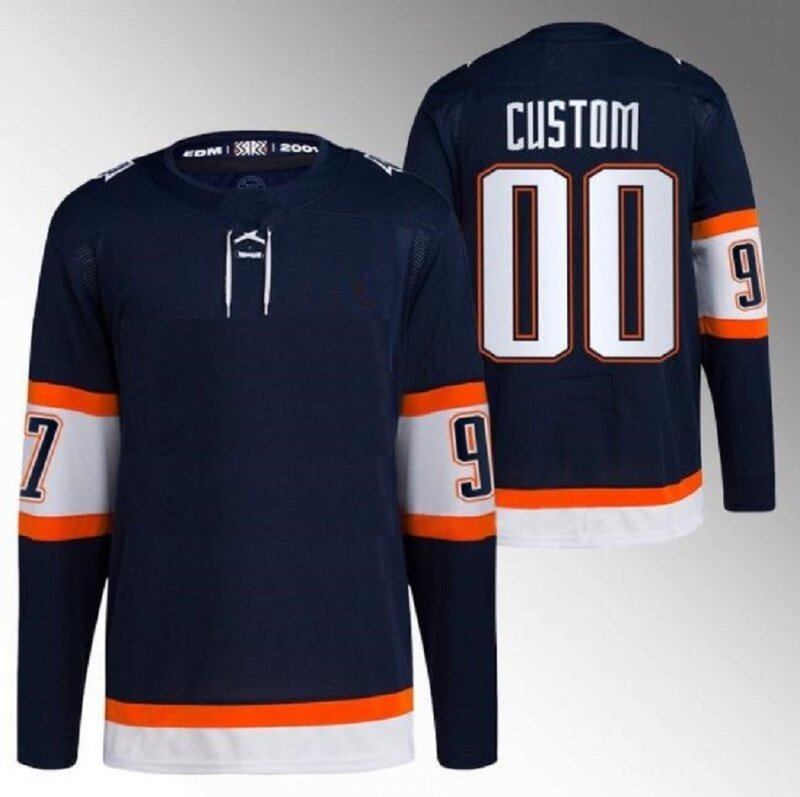 Novo edmonton personalizado masculino feminino juventude crianças hockey jerseys oilers ponto camiseta