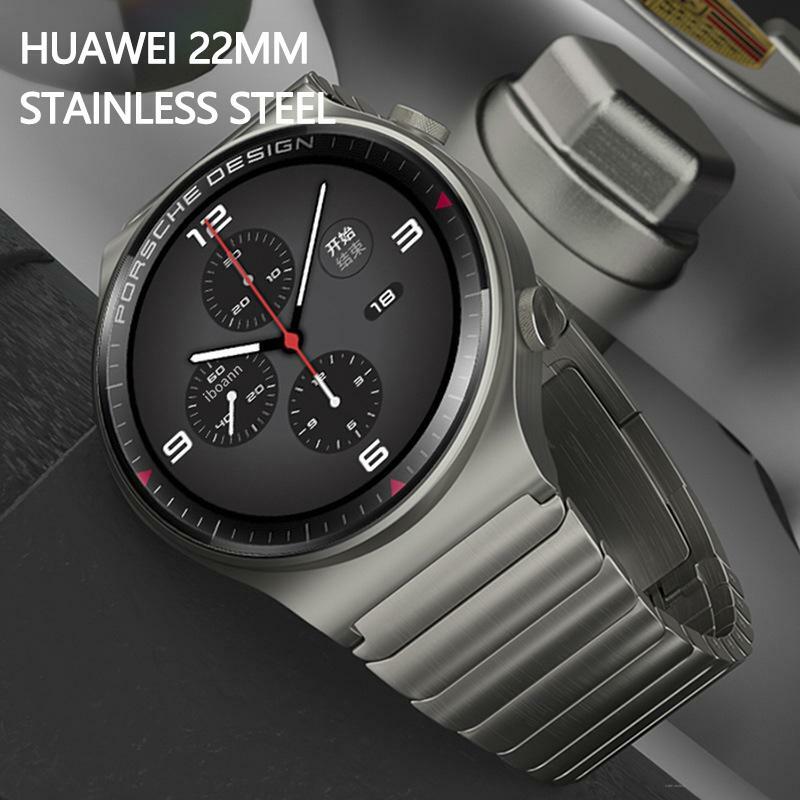 GT2โลหะสายสแตนเลส22มม.สำหรับนาฬิกา Huawei GT 2 Pro 2e Original ไทเทเนียมสีเทาโลหะ Watchband