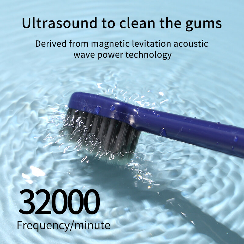 Cepillo de dientes eléctrico sónico para adulto, resistente al agua IPX7, 6 modos, Cargador USB, recargable, cabezales de repuesto