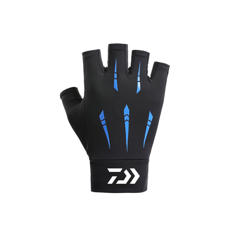 Daiwa nuovi guanti per la protezione solare in seta di ghiaccio per uomo e donna con due dita guanti antiscivolo per sport all'aria aperta traspiranti e sottili