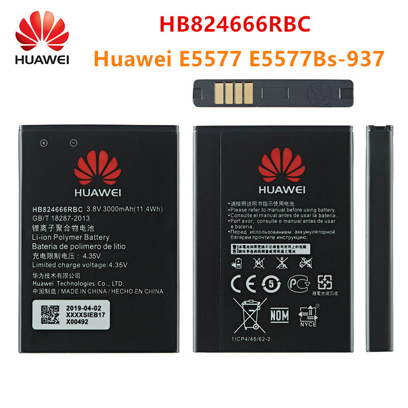 100% Asli HB824666RBC Baterai 3000MAh untuk Ponsel Huawei E5577 E5577Bs-937 HB824666RBC