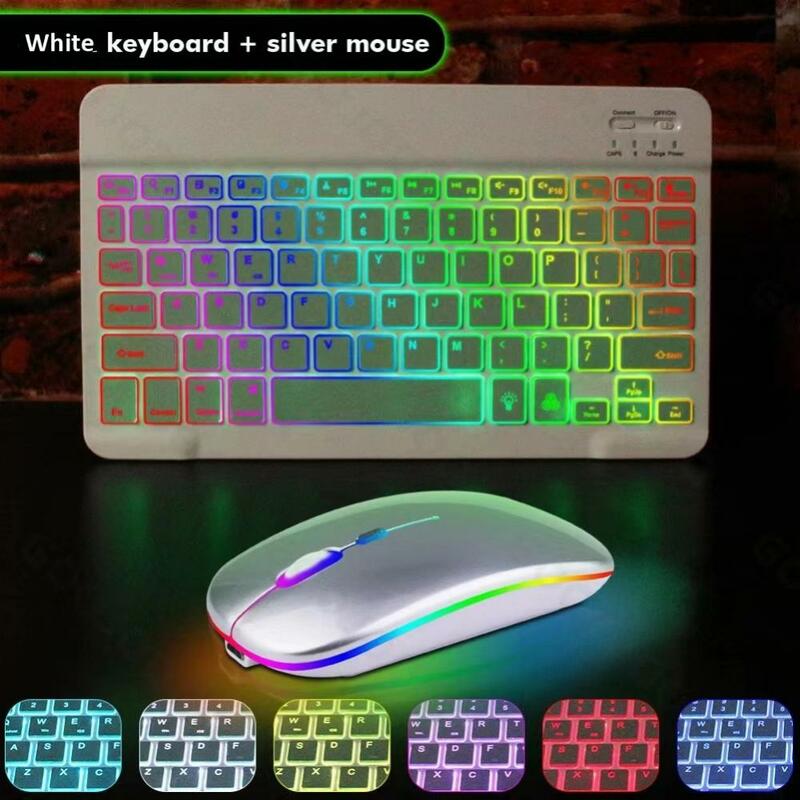 1~5PCS 10inch Backlit For iPad Keyboard and Mouse Backlight Keyboard For IOS Android Windows Wireless Keyboard and