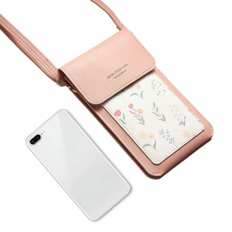 Bag Cell Phone Pocket Bag Large Capacity Mobile Phone Bag Female Handbag Card Holder Fresh Floral Shoulder Bag