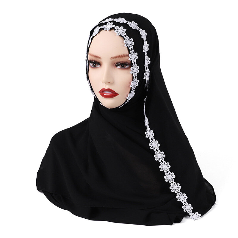Bufanda musulmana de gasa para mujer, para la cabeza Hijab, ropa islámica para el cabello