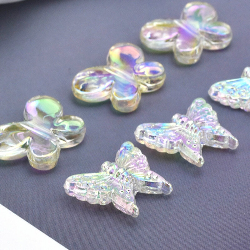 10 pçs acrílico contas de borboleta solta espaçador contas para fazer jóias brincos pulseira colar contas diy acessórios