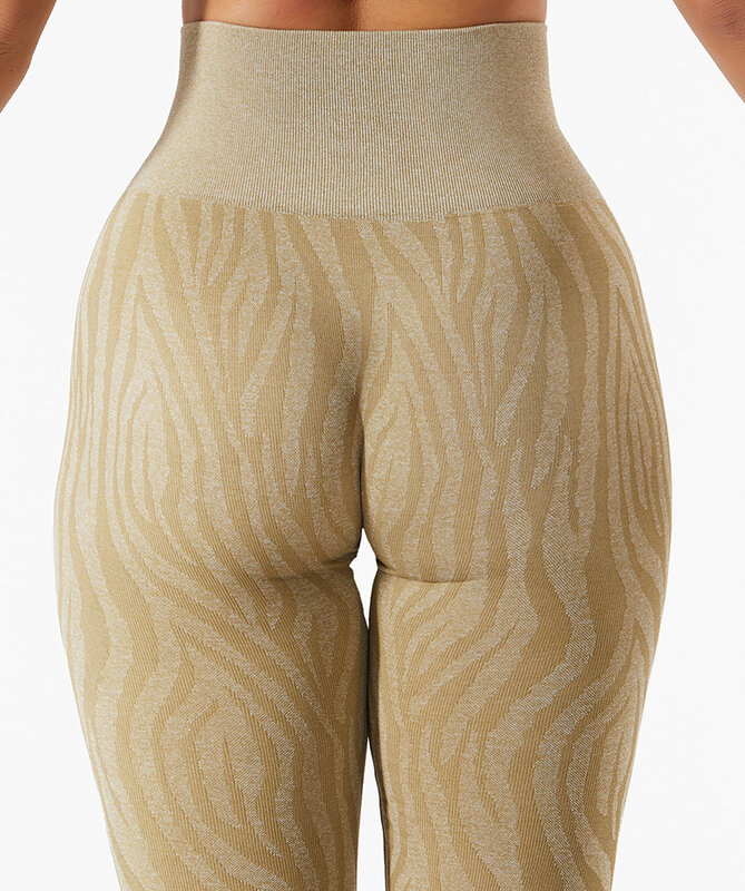 Pantaloni da Yoga senza cuciture pantaloni da Yoga con stampa zebrata mimetica pantaloni da Fitness sportivi a vita alta pantaloni da palestra Sexy elastici a prova di Squat