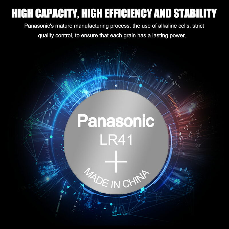 Panasonic AG3 LR41 392 baterie guzikowe SR41 192 bateria alkaliczna na monety 1.55V L736 384 SR41SW CX41 na zegarek zabawki zdalne