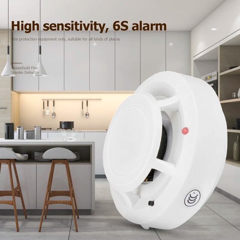 Detector de humo de GD-SA1201W, alarma sensible de seguridad para el hogar, Sensor independiente