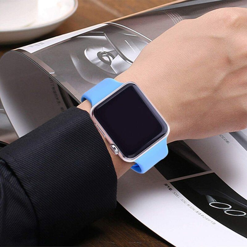 Correa de silicona para Apple Watch, banda de reloj de 44mm, 40mm, 42mm, 38mm, 44mm, 45mm, 3, 4, 5, 6 se, iWatch series 7, 45mm, 41mm