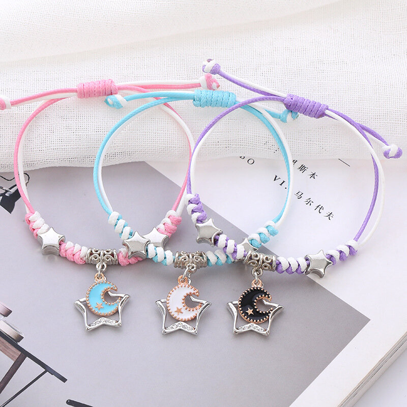 3 pçs namoradas pulseira de três peças feminino bonito irmã amizade pulseira versão coreana simples de três peças pulseira