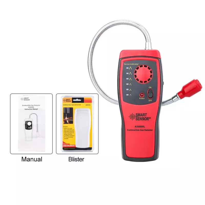 AS8800L Gas Analyzer Automotive Handheld Smart Automotive Combustible Gas Detector Gas Leakage Location Sound And Light Alarm