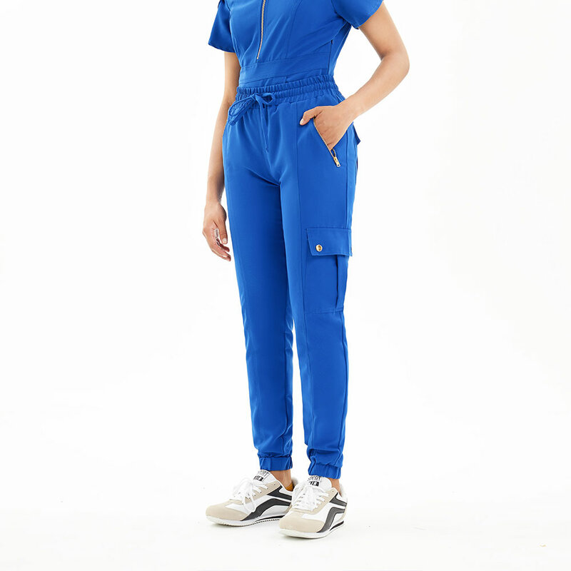 Uniformes mundo feminino universal scrub conjunto-ajuste fino, super macio estiramento superior & yoga jogger calças enfermeira workwear