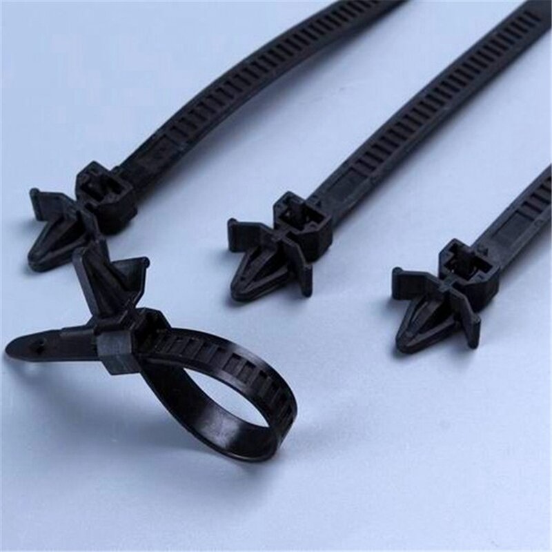 100 Pieces Of 8X200mm Push-Type Installation Ties, Nylon Screw Push-Type Installation Ties, Cable Ties