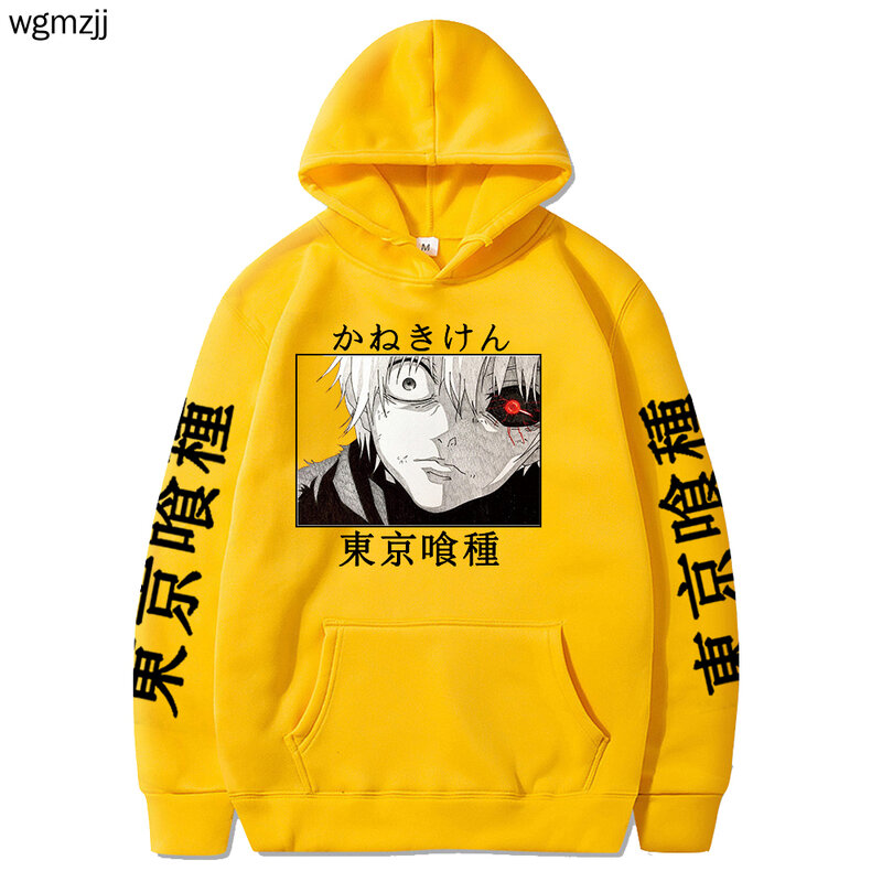 Tokyo Ghoul Hoodie Kaneki Ken Anime Graphic Print Sweatshirt Casual Pullovers Unisex Hip Hop Loose Men Tops