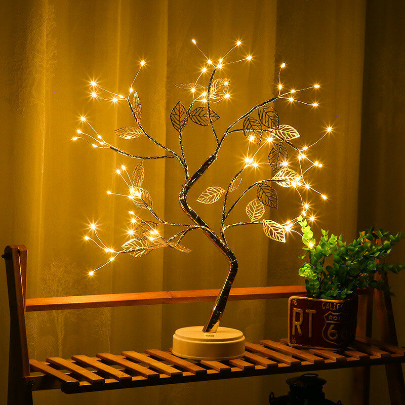 Lámpara de rama de flor Artificial para Navidad, luces Led de noche de hadas, decoraciones navideñas para el hogar, boda, Año Nuevo, vacaciones
