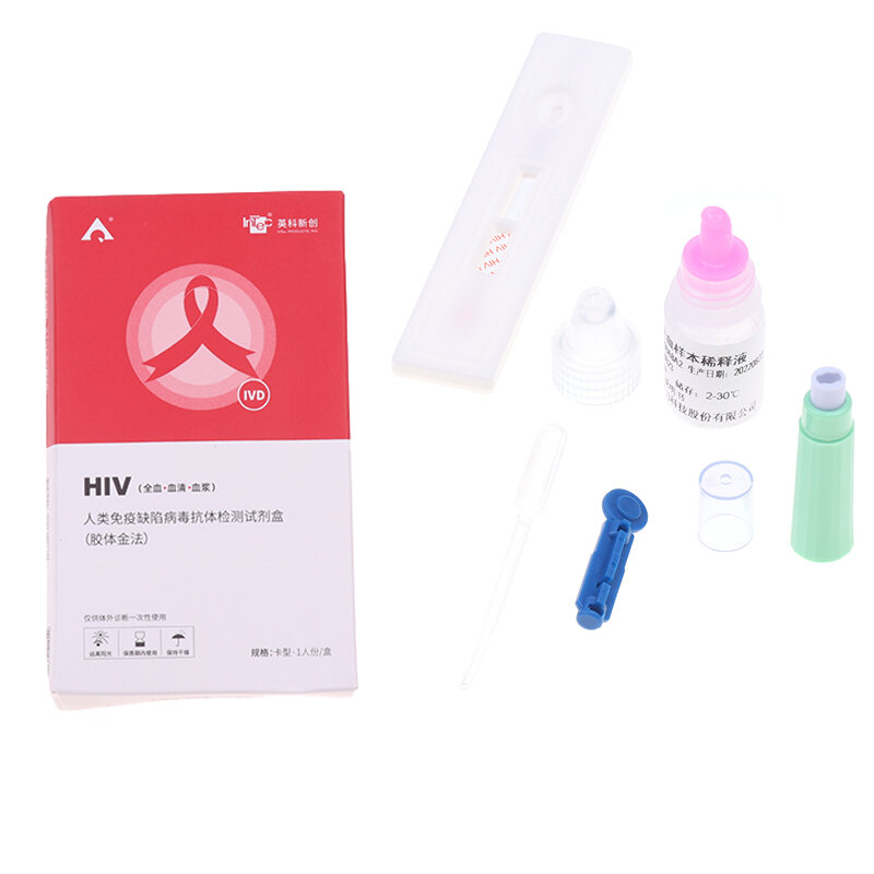 1Set HIV Blood Test Kit HIV AIDS Testing 99.9% Accurate Whole Blood/Serum/Plasma