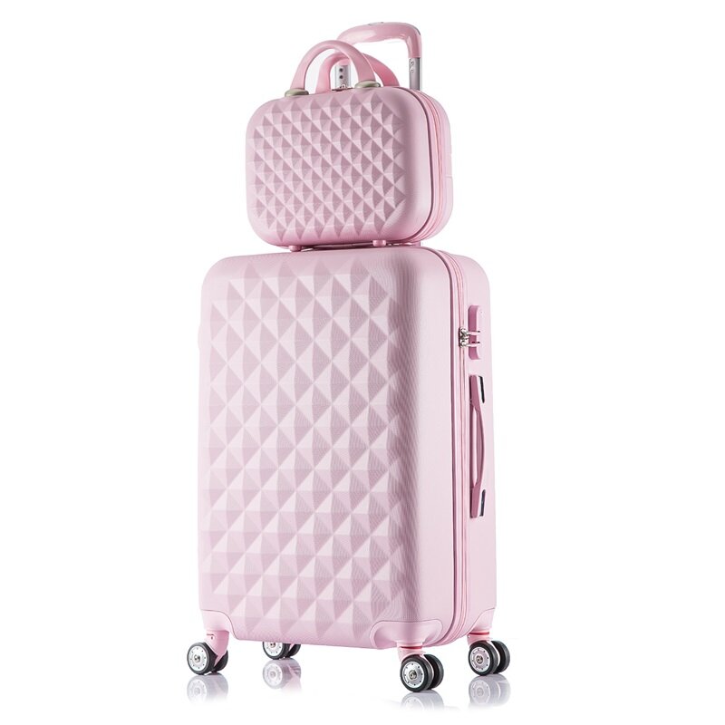20/22/24/26/28InchPC Ladies Roller Trolley Suitcase Set Makeup Handbag Girl Travel Luggage Multifunction Password Suitcase Cabin