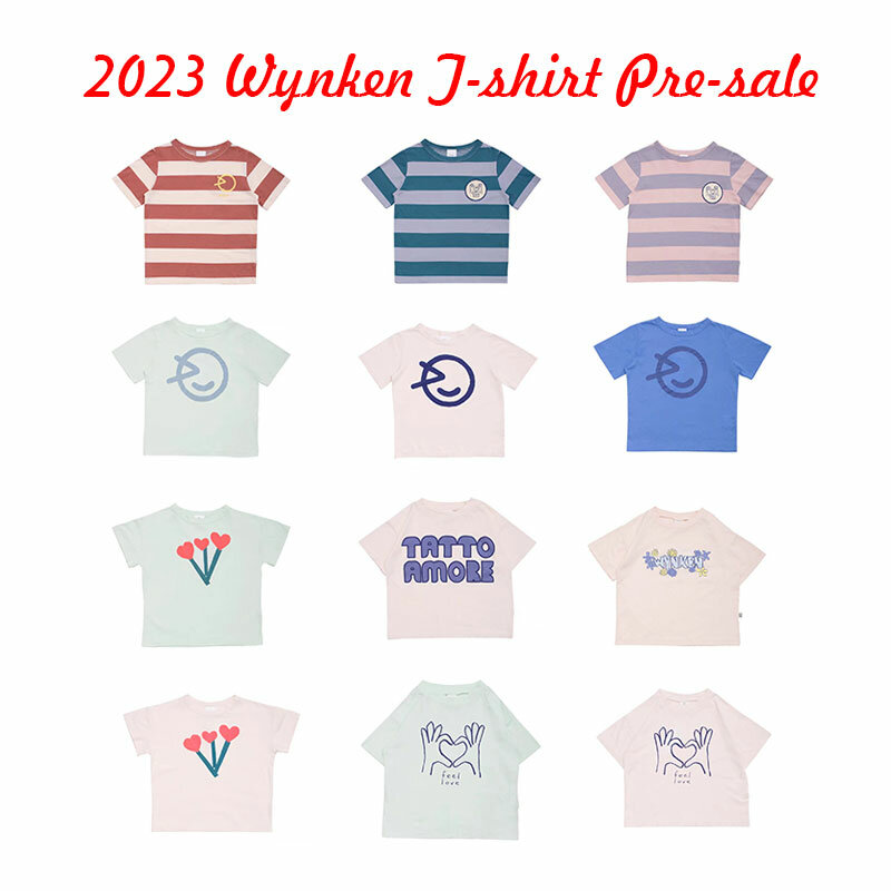 2023 SS Wyn letni maluch chłopiec luźna koszulka marki markowe ubrania dla dzieci dziewczyny New Arrival Kid na lato, z rękawem Tees topy