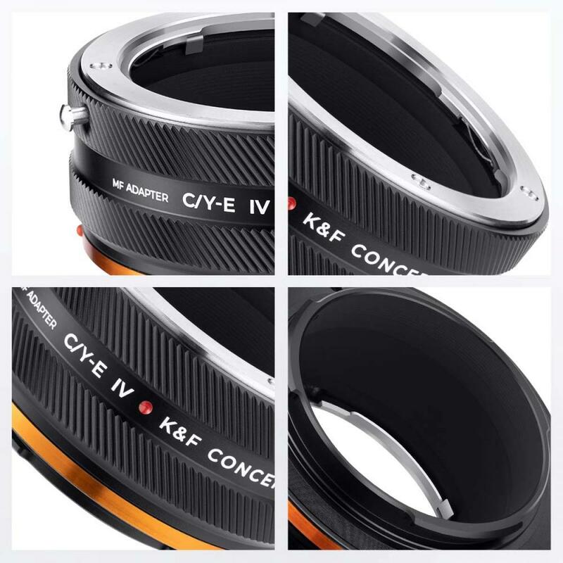 K & F Concept-anillo adaptador C/Y-E IV PRO C/Y (Contax/Yashica) SLR, montaje de lente a Sony E Cuerpo de Cámara con barniz mate